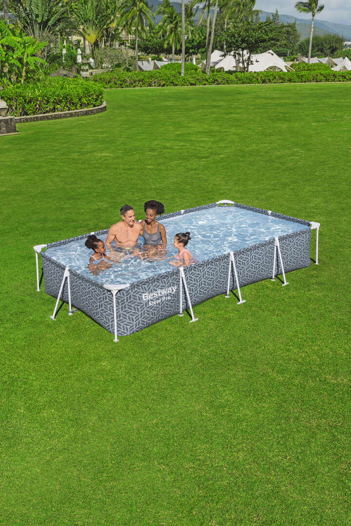 Bestway Steel Pro® Frame Pool Set mit Filterpumpe eckig 366 x 201 x 66 cm